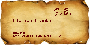 Florián Blanka névjegykártya